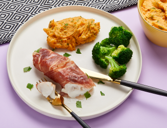 Have you tried... Cod with parma ham and sweet potato mash?